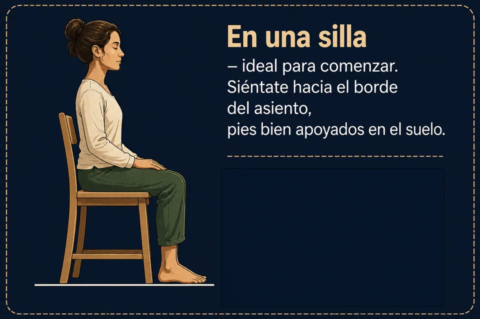 Con las piernas cruzadas / posición birmana — sobre un cojín firme (zafu) para bascular la pelvis hacia delant Con las piernas cruzadas / posición birmana — sobre un cojín firme (zafu) para bascular la pelvis hacia delante.