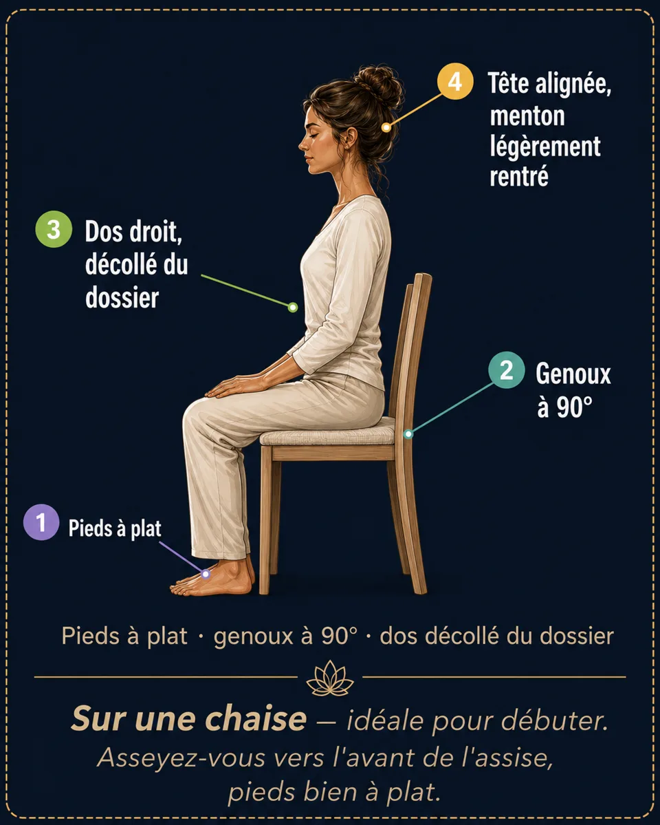 Les 7 points de la posture, valables quelle que soit la position choisie.