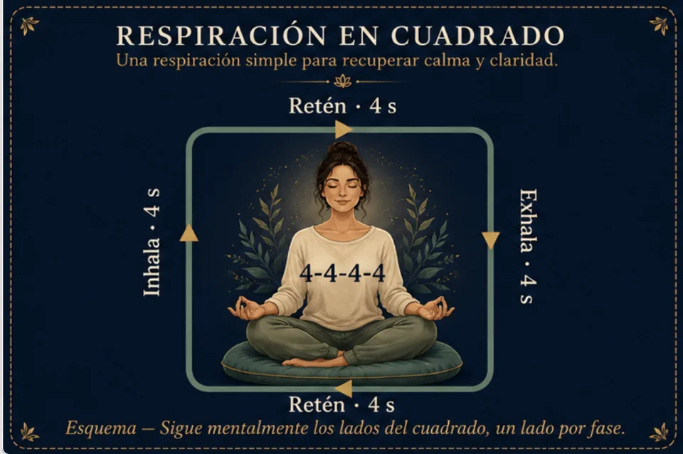 Esquema — Sigue mentalmente los lados del cuadrado, un lado por fase. Esquema — Sigue mentalmente los lados del cuadrado, un lado por fase.