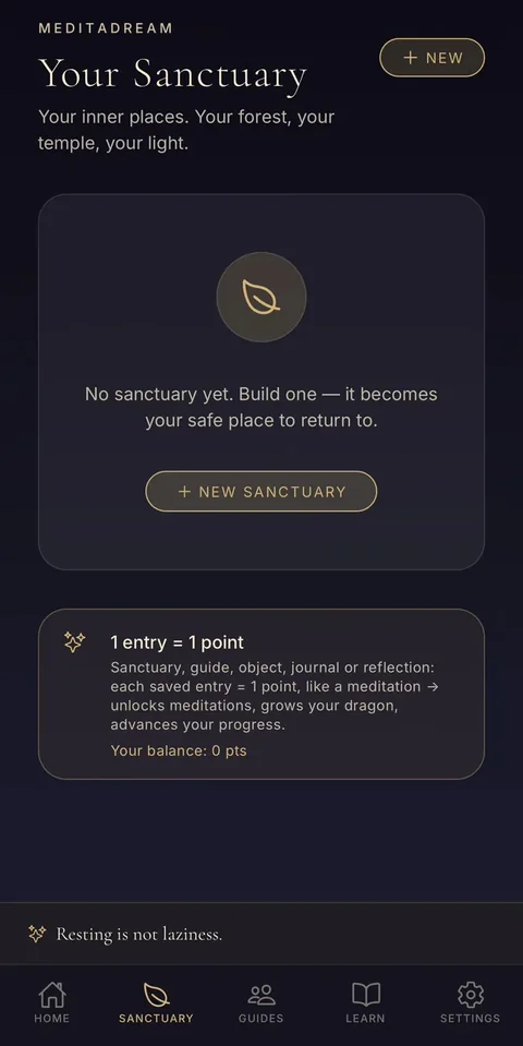 Your sanctuary: build an inner place to return to and meditate