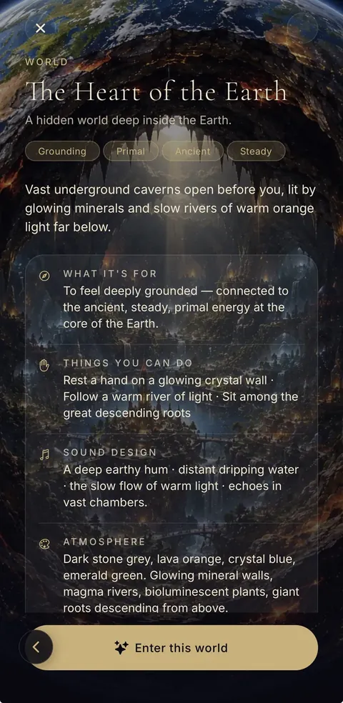 Inside the Heart of the Earth world: purpose, sound design and atmosphere