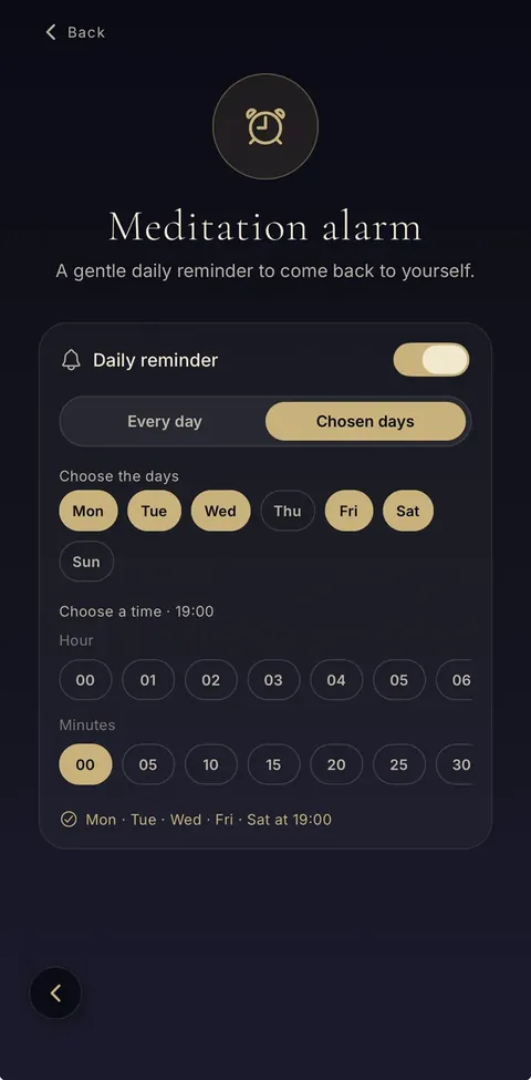 The meditation alarm: a gentle daily reminder at your chosen time