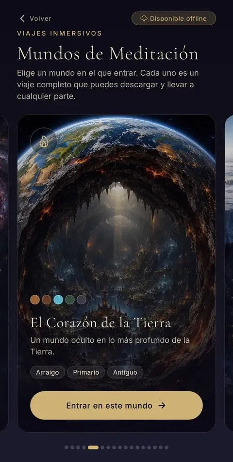 El mundo inmersivo del Corazón de la Tierra, para meditar sin conexión