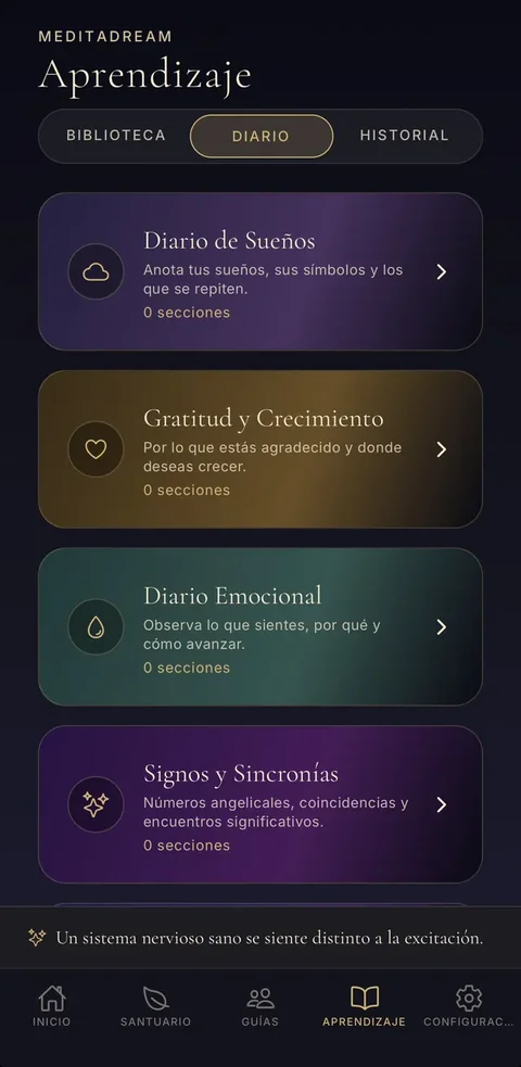 Los diarios: sueños, gratitud, emociones, signos y sincronías