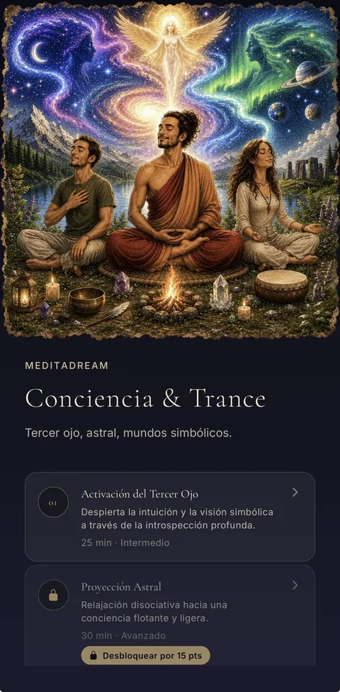 La categoría Conciencia & Trance: tercer ojo, proyección astral y mundos simbólicos