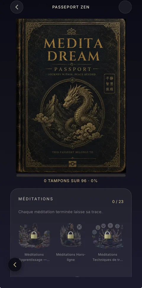 Le Passeport Zen : chaque méditation terminée laisse sa trace. Le Passeport Zen : carnet de voyage intérieur où chaque méditation terminée laisse sa trace